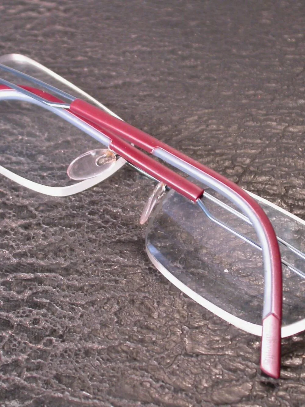 Silhouette Titan Frameless Blue Wire Purple Light Eyeglasses Made in Austria